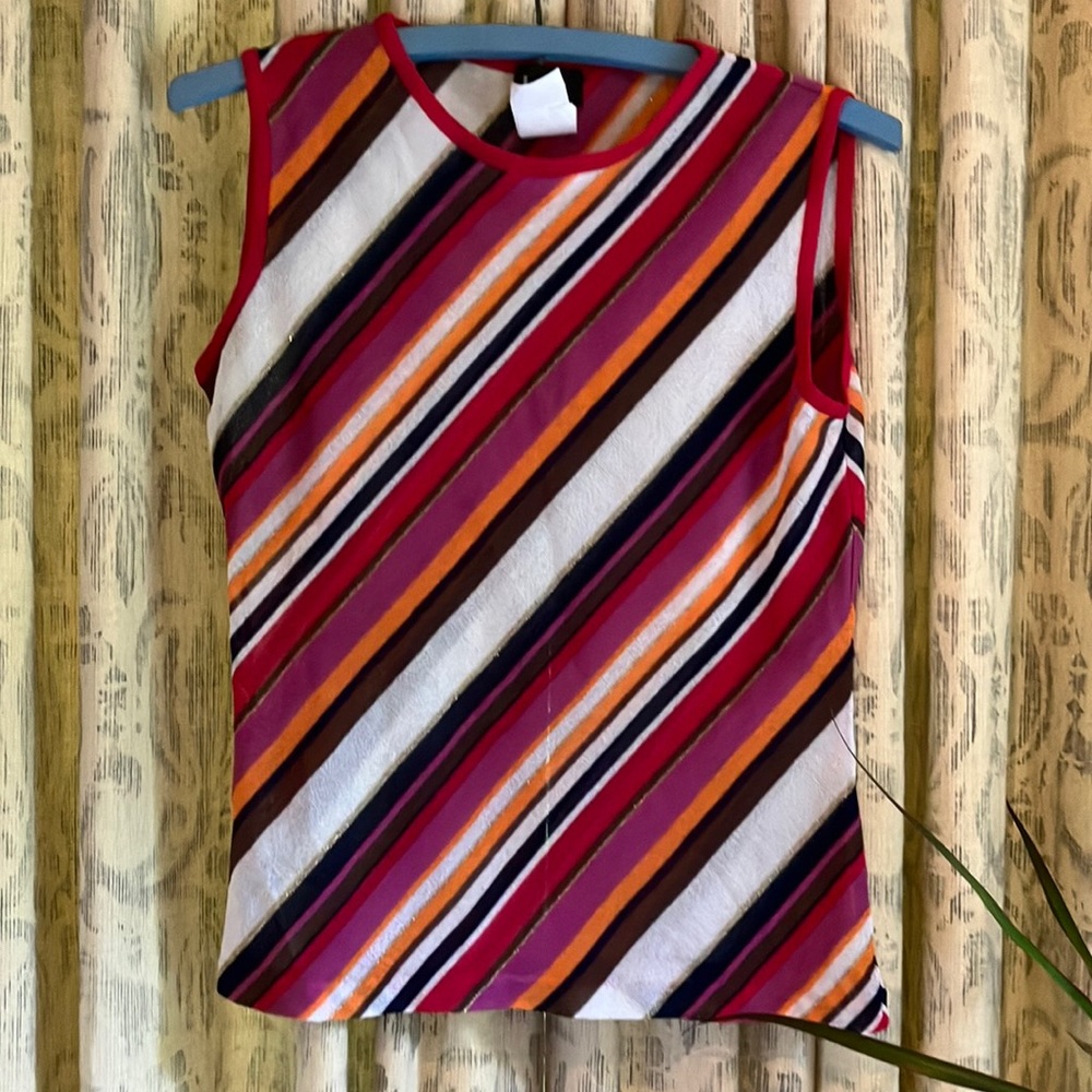 ICB metallic knot stripe shell top M